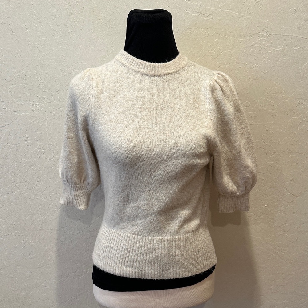 H&M Oatmeal Puff Sleeve Sweater